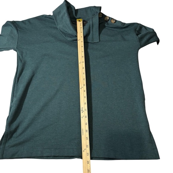 Tahari Cowl Neck Sweatshirt Size M Button Detail 3/4 Sleeve Casual Soft Cozy - Picture 13 of 16